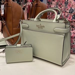 Kate Spade Staci Medium Satchel
&
Staci Large Slim Bifold Wallet
Sage Bundle